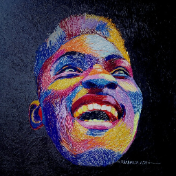 Joy (hand embroidery) wool on canvas